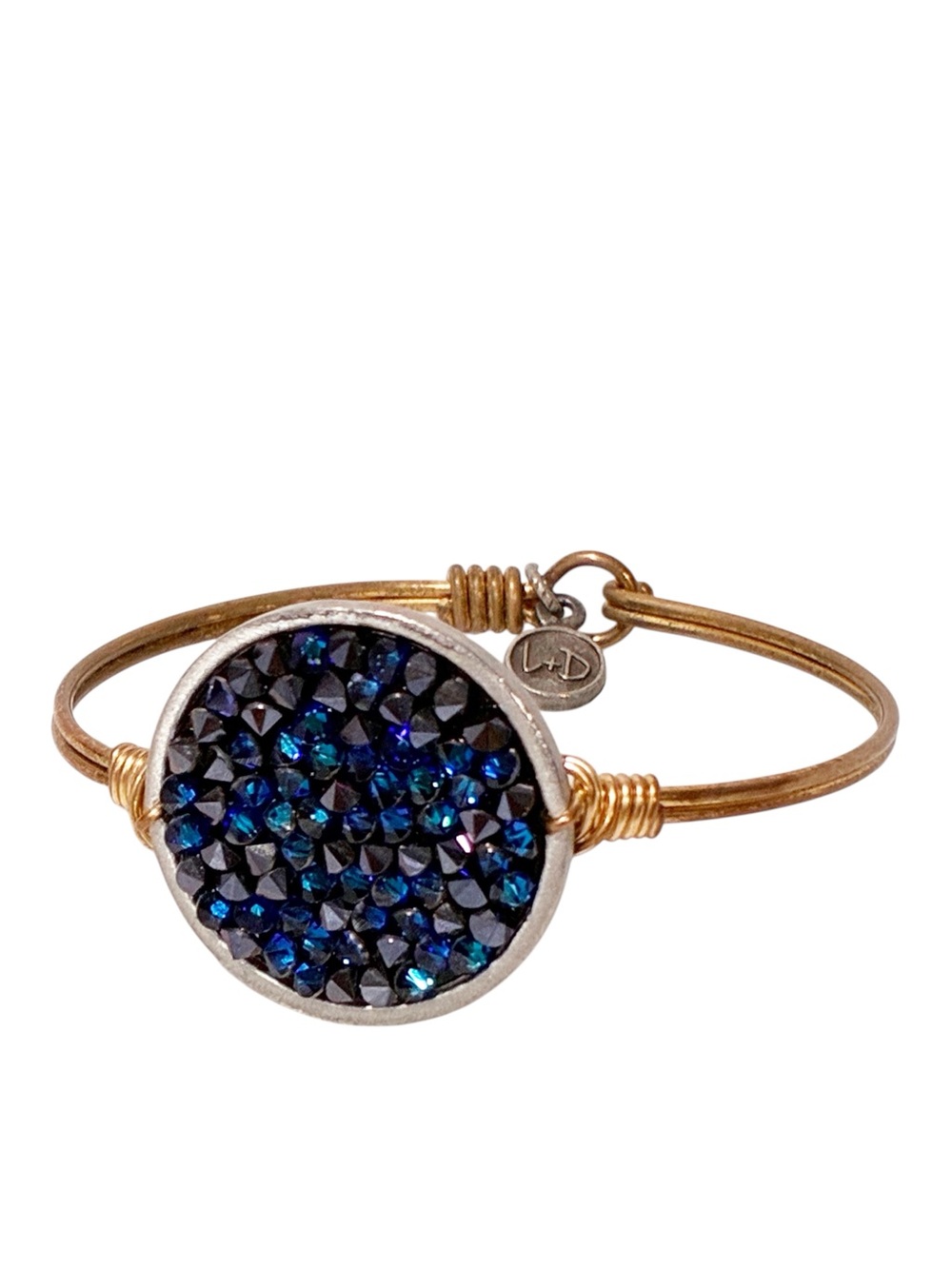 Luca & Danni Druzy Bracelet Blue Stone Wired Bangle